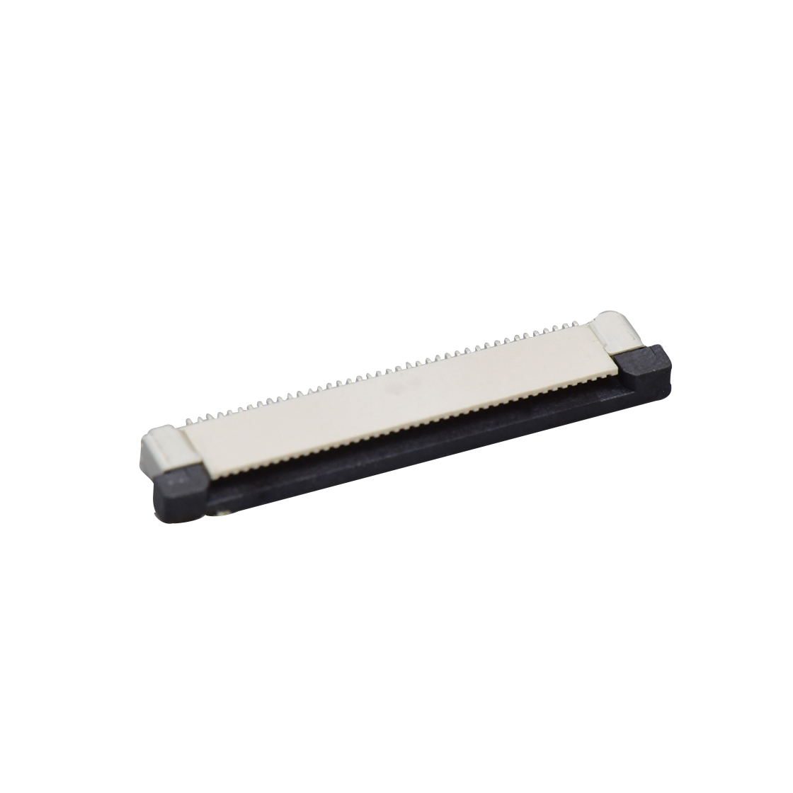Pitch 0.50mm H2.0mm卧贴抽屉式上接 FPC 40pin 本色 镀雾锡